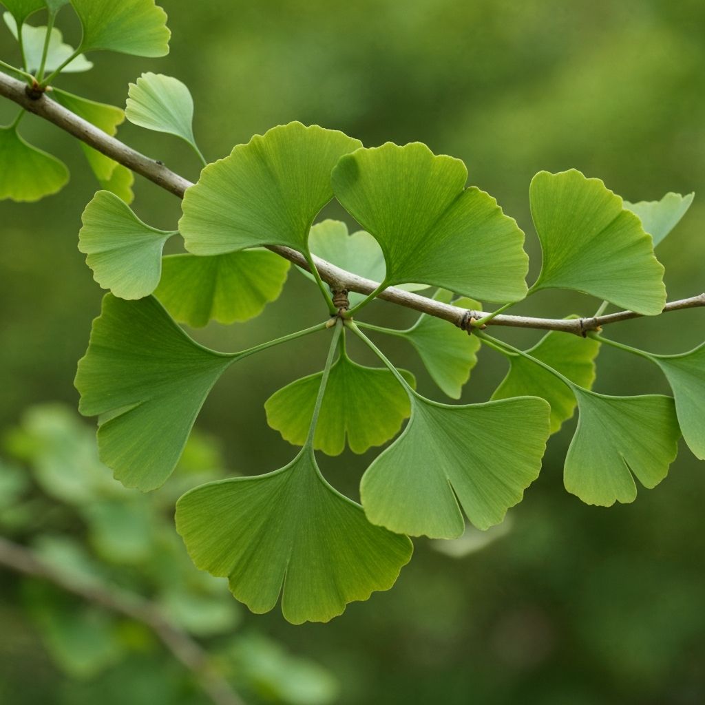 Ginkgo biloba fan-shaped leaves